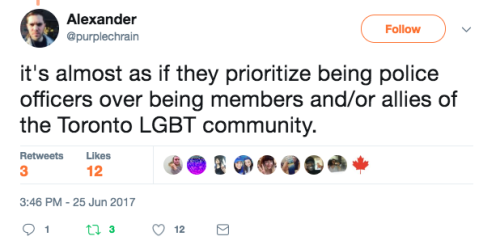 an-gremlin:allthecanadianpolitics:Good thread on the Toronto Police/Black Lives Matter/Pride Toronto