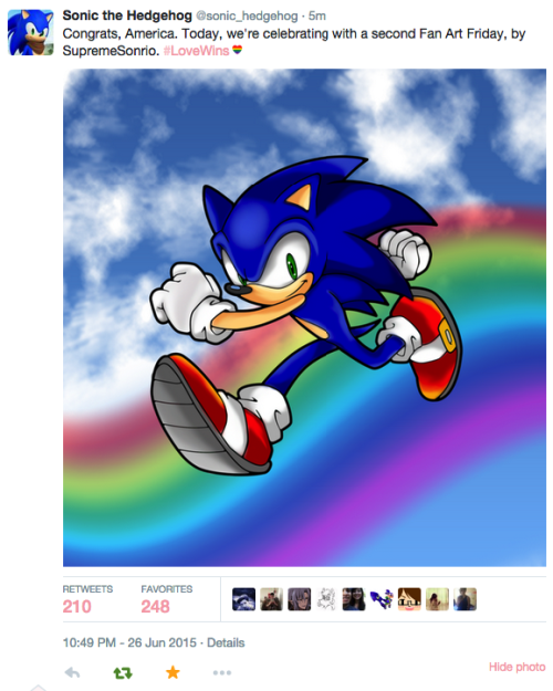 jakeneutron:  sonicvy:  urgeforscourge:  galaxysonic:   if sonic the hedgehog supports gay marriage then nobody has any reason not to anymore homophobia has ended   SONIC IS GAY #CONFIRMED  I feel like it’s been confirmed for a while now   This hashtag