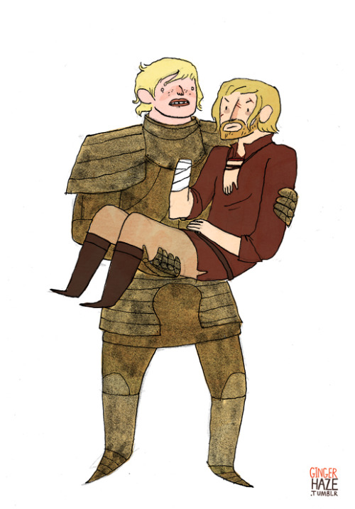 gingerhaze:I colored this Brienne and Jaime sketch commission that I did during MoCCA! I waited to p