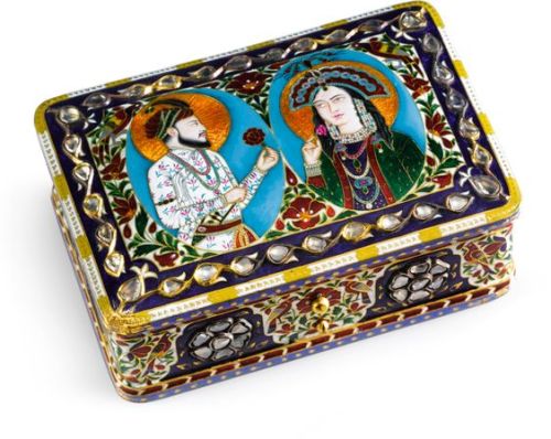 BoxGold, enamel, and jewel-setProbably Jaipur 19th century