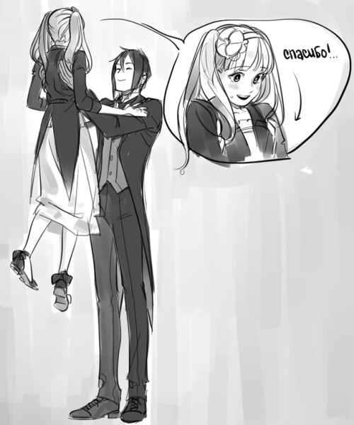 catsnbunnies: It’s so cute!! But what does he say on the second pic?  Lizzy: thank you!Sebastian: yo