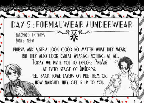 All The Day Prompts And Blurbs! Reminder That Though PruAus Week Has Ended, It Is Far From Over! We Accept