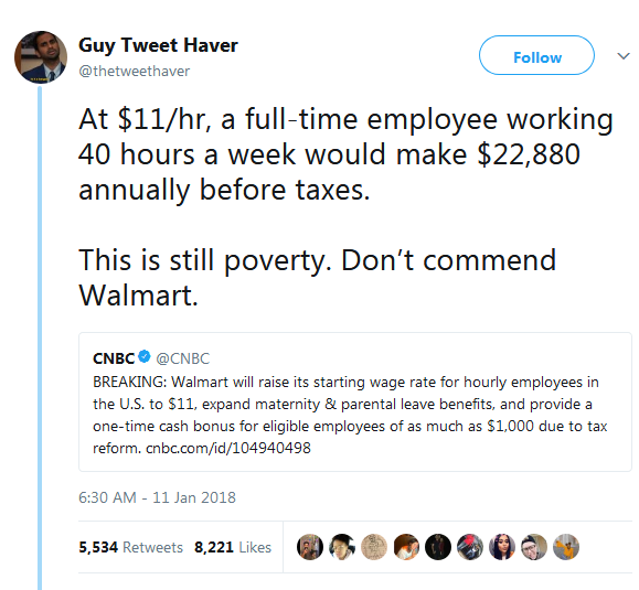 danielle-mertina:  whyyoustabbedme: Walmart makes like $500 billion annually, none