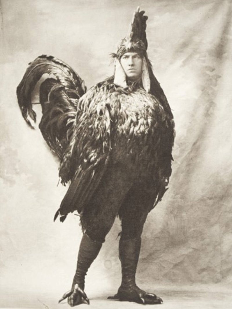 peashooter85: Man in chicken suit, late 19th century.