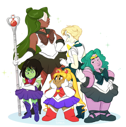 mickleback:  We… are the Cosplay Gems!  Just a thought I had when I saw the Sailor Moon references in SU… I think it would be really cute if Steven wanted to have a cosplay group and he asked the gems to cosplay Sailor Moon characters with him !!