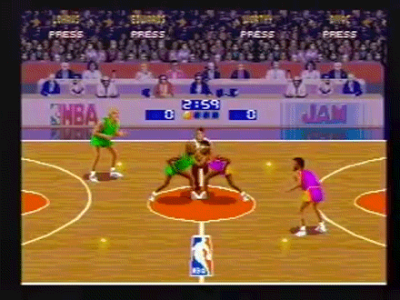 Another great sports game from an era past, Acclaim's NBA Jam. 