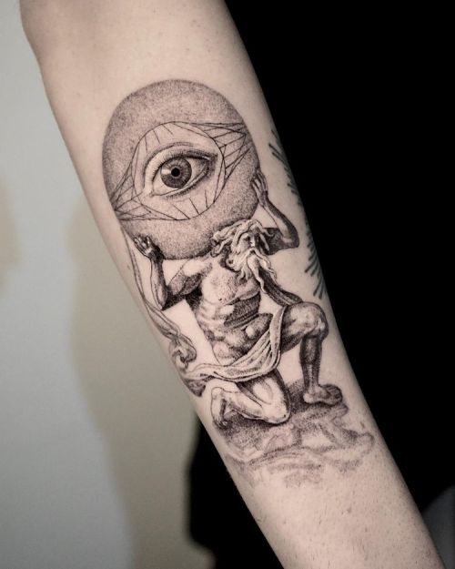 Pierre Midi blackw;dots;eye;mythology