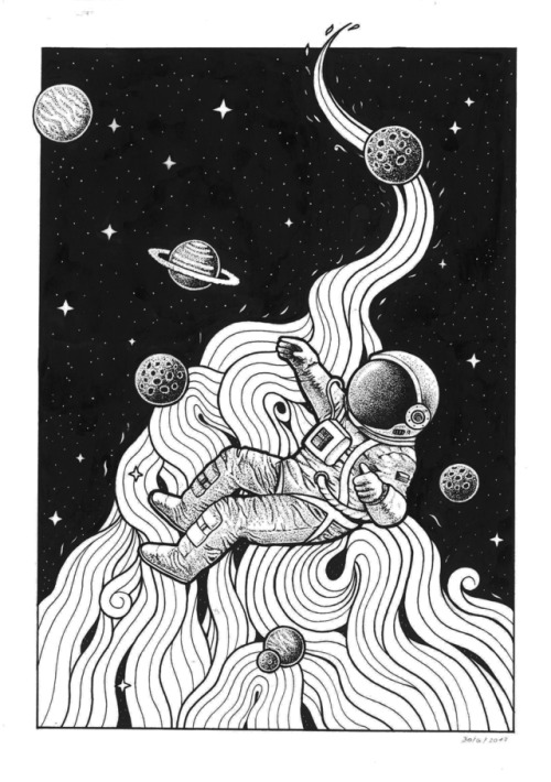  Vortex of space. A4, ink ❀ redbubble / deviantart / facebook / instagram❀
