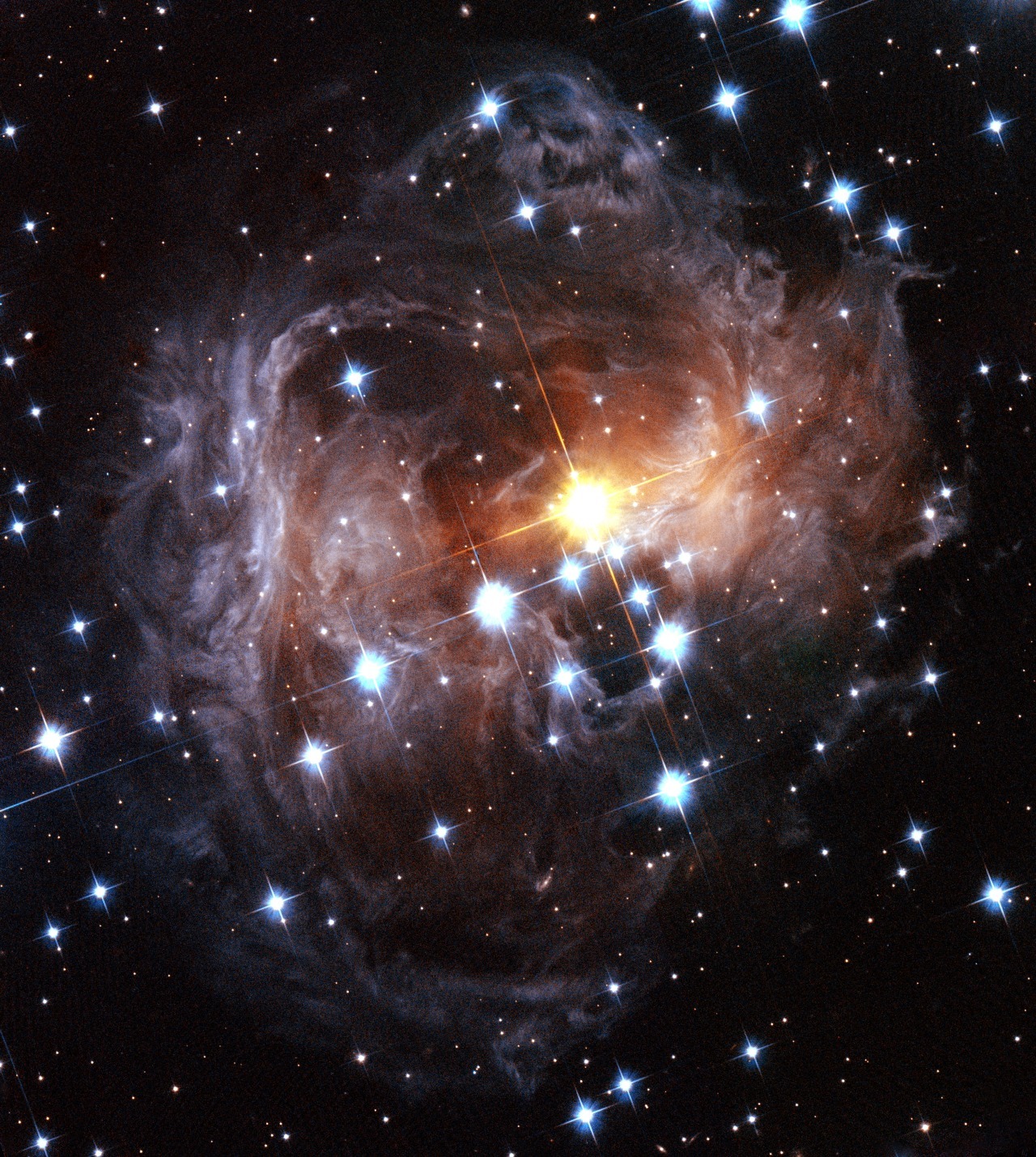 buddh1sm:  just—space:  Spectacular view of V838 Monocerotis light echo.  
