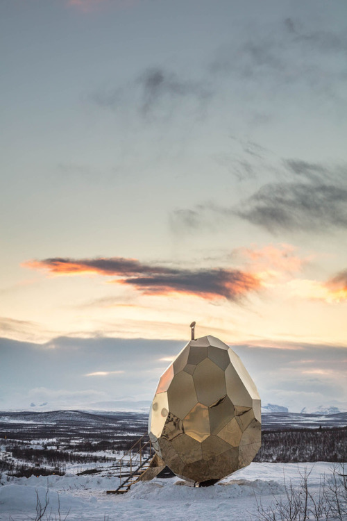 thedesigndome: A Sauna Disguised As A Giant Golden Egg When developer Riksbyggen presented architect