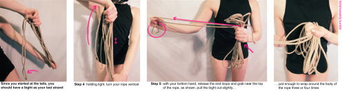 fetishweekly:Shibari Tutorial: Rope WrapThere’s a lot of ways to wrap rope, this is just the one I k