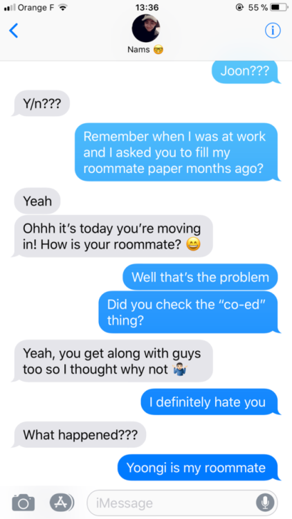 Yoongi roommate AU  ft. Bestfriend Namjoon  || 1/? Heyy, I had this -very basic- idea and well I wan