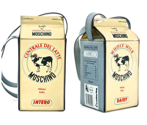 thegolddig: Vintage MOSCHINO Milk Carton Bag (more information, more etsy gold)