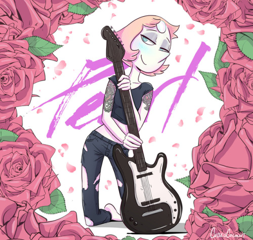 cubedcoconut: Rocker Pearl is ready to drop her first album! Big thanks to Pearl_Universe for commissioning this piece!! 