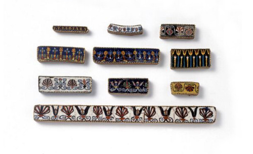 design-is-fine:Mosaic glass and decorative plaques, 1st century B.C.E./C.E. The majority of the deco