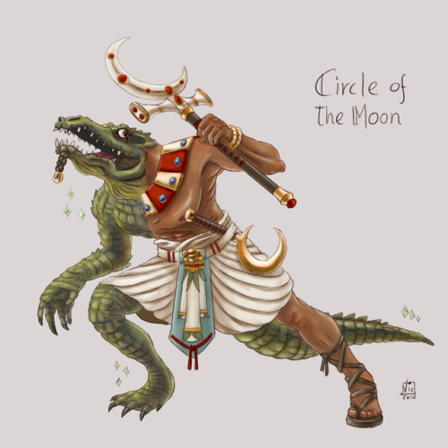 CIRCLE OF THE MOON (♂ human, mulan)Here is this Mulhorandi druid mid transformation into a crocodile