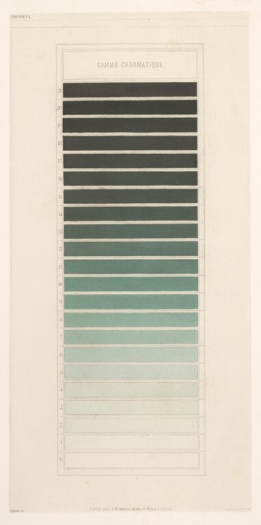 René Digeon &amp; Michel Eugène Chevreul, color charts, 1786-1889. Steel engraving. From the book Co