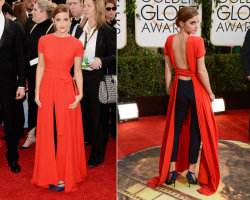 Mirnah:  Emma Watson In Dress-And-Pants Dior At The Golden Globes 2014. 