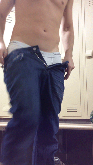 hornystraightcanadianguy:  Undressing at the gym
