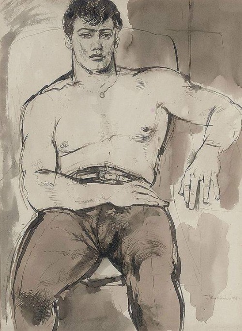 creativespark: John Minton (1917-1957), Portrait of Norman Bowler, 1951