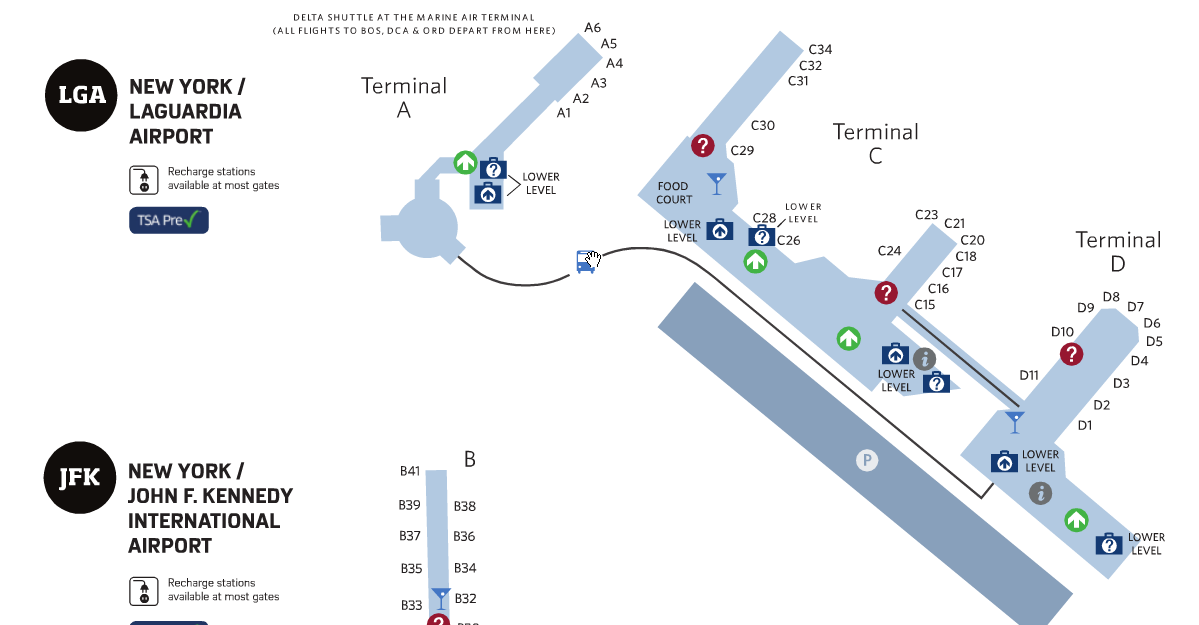 Laguardia Airport Terminal Map Airline Maps — Delta New York Laguardia Diagrams, 1986-2014 Three...