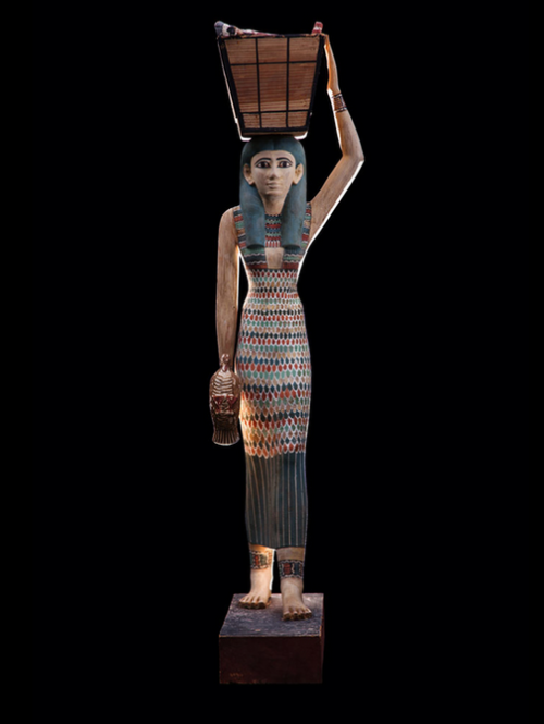 fromthedust:Statue of an Offering Bearer - painted wood - Early Reign of Amenemhat I - Dynasty 12, M