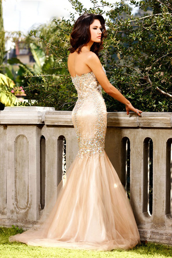 Nude color prom dresses