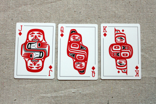 nitanahkohe:  check out Tlingit artist Rico Worl’s gorgeous set of NW Coast-style playing card