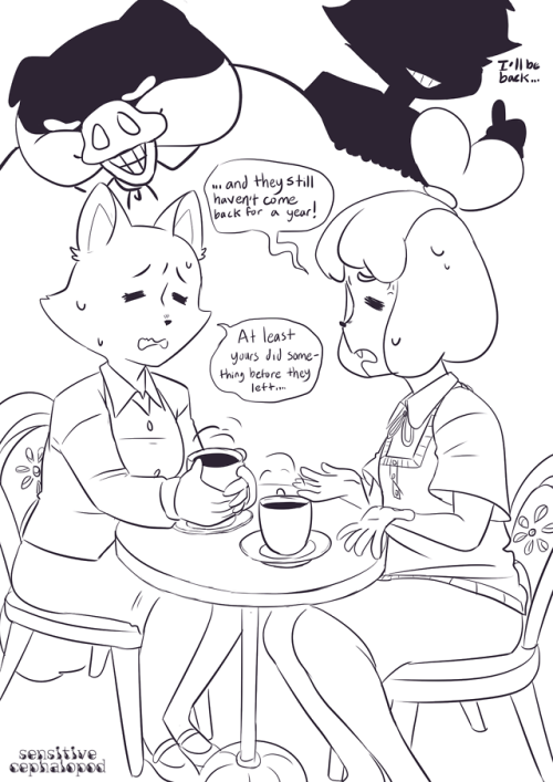 a pair of gals chattin’ about their horrible bossescommission info | kofi