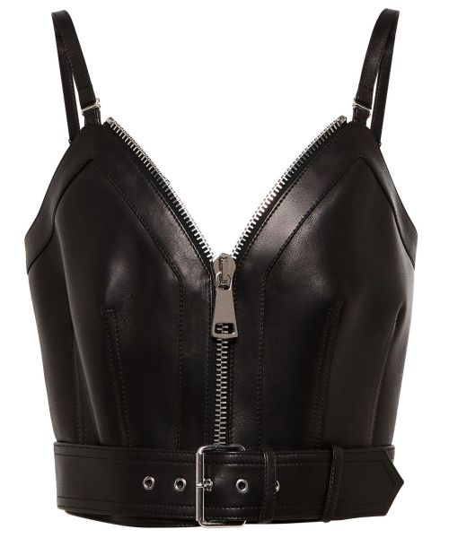  Alexander McQueen | leather bustier top | Spring Summer 2022 