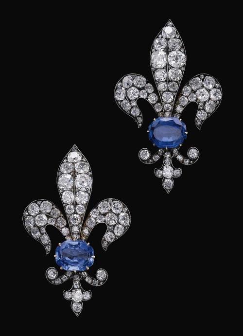 royals-and-quotes: FRENCH CROWN JEWELS - Sapphire and diamond necklace and earings