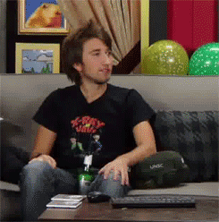 fuckyeahroosterteethproductions:   gavin makes a grab for joe… and gets denied