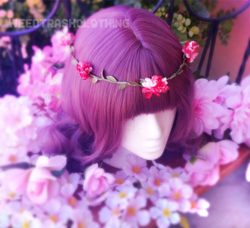 weebtrashclothing: $5 FLOWER CROWNS NOW ON SALE!!! Choose from burgundy, red, blue, purple, or rain