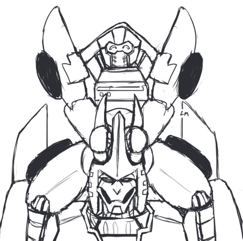 I&rsquo;m still pretty down at the mo, so silly Tailgate and Cyclonus sketches. I think I&a