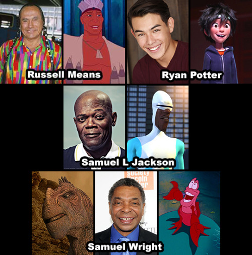 mixed-apocalyptic:disneyforprincesses:Actors of color and the Disney characters they have played. A remake of this (x) post, featuring new and previously overlooked actors.  I love that many of the actors of colors actually voiced characters of color