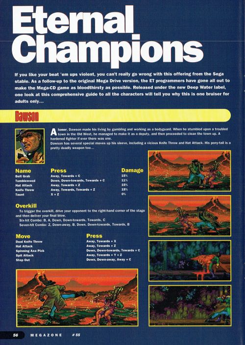 SEGA Megazone #55, Sep 95 - Help with ‘Eternal Champions’ on the Mega Drive.