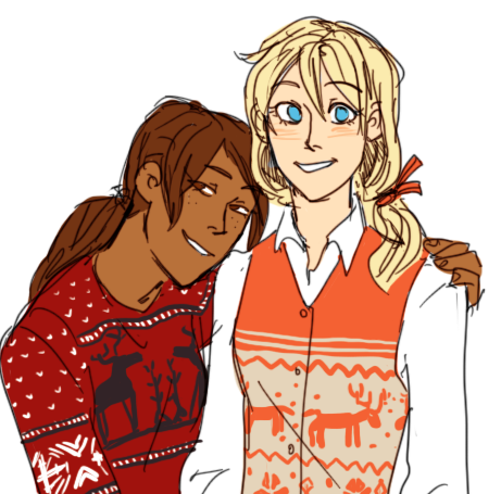 falloutboyonboy:  tis the season for warm comfy sweaters i spent like 200 years longer on the sweaters than the actual drawing full size ver here 