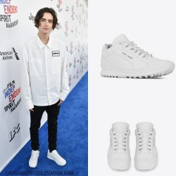chalametstyle:  Timothée wearing YSL Jump sneakers in white leather at the 33rd Annual Film Independent Spirit Awards 2018Paired with Off-White shirt 