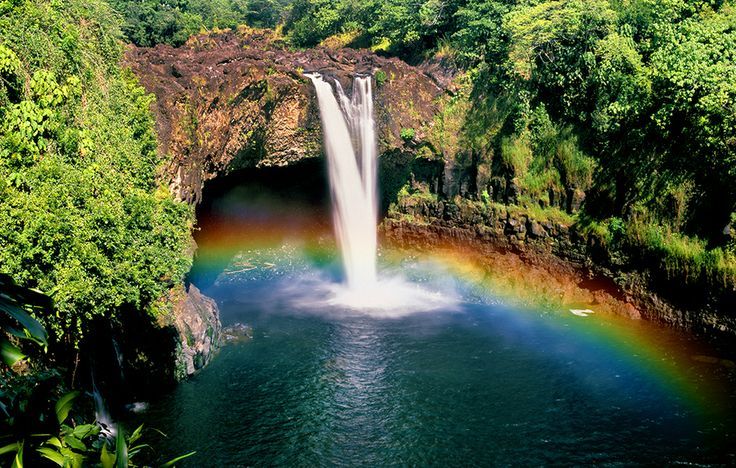 discoverhawaiitours:  Cascading 80 feet down and over an ancient Hawaiian cave, Rainbow
