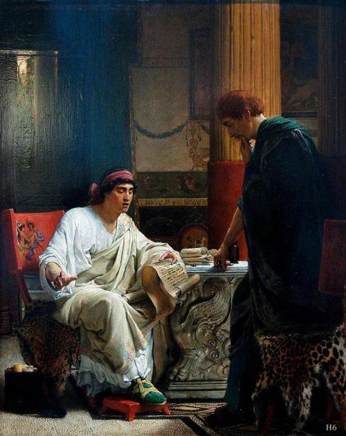 19thcenturyboyfriend:Vespasian Learns of the Taking of Jerusalem (1866), Sir Lawrence Alma Tadema