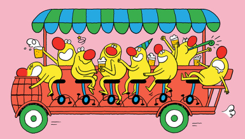 „Are you even having a good time if it‘s not on a party bike?“ for Bon Appétit Magazine