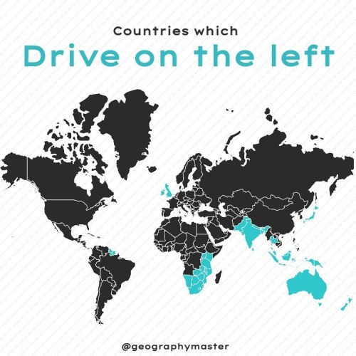 mapsontheweb:   Countries which drive on the left.by geographymaster