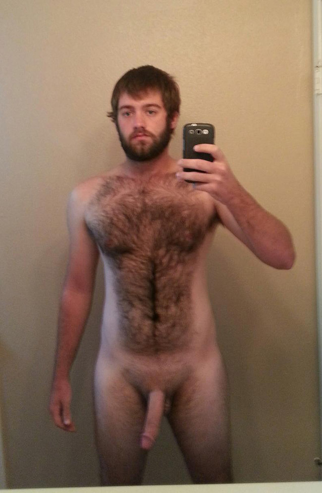 Good looking men with hairy chests