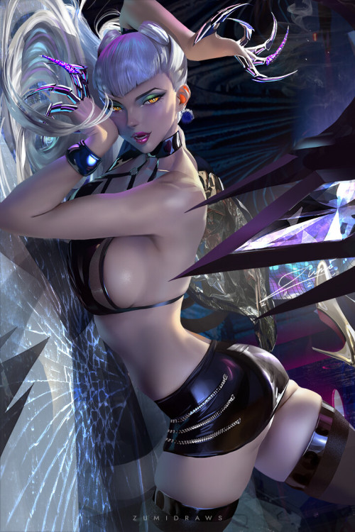 xsirboss:   K/DA Evelynn  Zumi Drawshttps://www.artstation.com/artwork/v2YyPv 