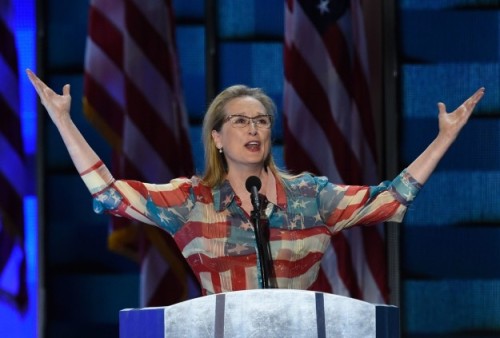 Donald Trump tweeted that there were no American flags on stage at the DNC but there were actually a