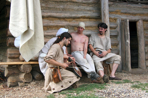 earthschild:west-slavs:Festival Veligrad in the archaeological skansen [open-air museum] Modrá, Czech Republic. Historical Slavic costumes and armour from c. 9th-10th centuries, area of Great Moravia - the first recognized West Slavic state to emerge