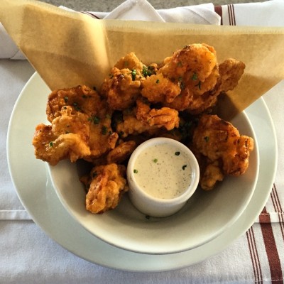 Rock #Shrimp 🍤 and #Chive #Beignets, White #Barbecue #Sauce at #WhiteOakKitchen #food #foodie #foodporn #instagram #igers #iPhone6 #SecretAtlanta #igersAtlanta #igersATL #ATL #Atlanta (at White Oak Kitchen & Cocktails)