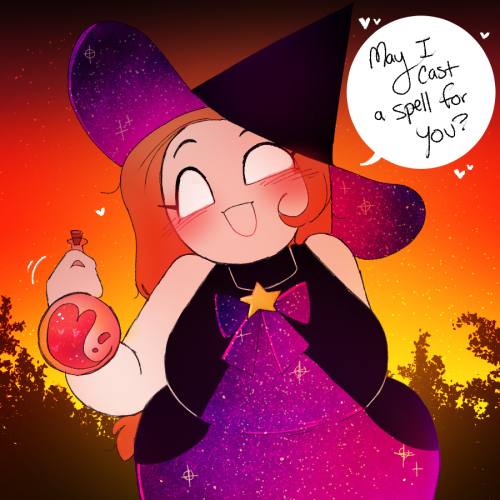 Some YBF Halloween!! Featuring Witch!Rini c: !! Spooky month BOO!! Peter is a vampire uwu !! 