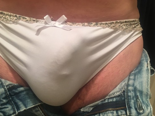 Cum Slut wanted pictures of me in my panties under my work clothes tonight. Hope you enjoy the pair 