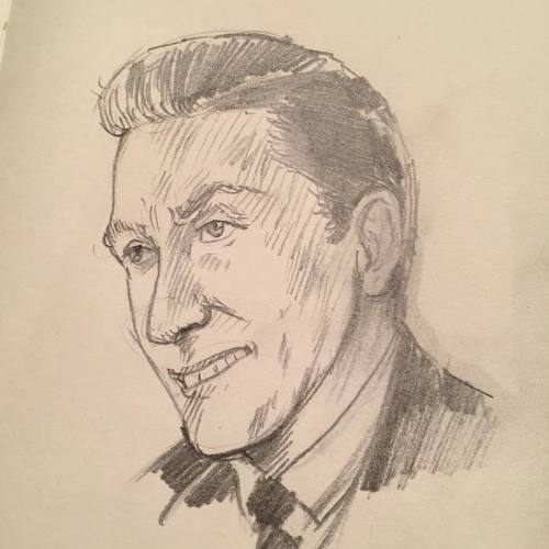Quick Kirk Douglas Sketch, OUT OF THE PAST #noir #pencildrawing
